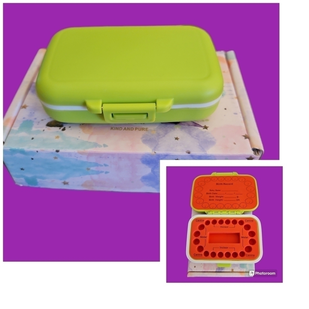 3/$30 FANNY UNICORN Green Baby Teeth Holder Case